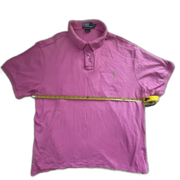 Polo by Ralph Lauren Men's Polo Shirt Short Sleeve Pink Custom Fit Size 2XL - Picture 7 of 10
